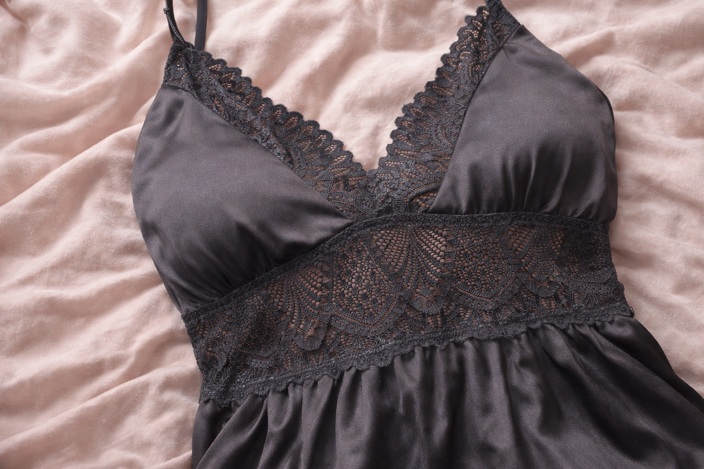 BABYDOLL-Black with Adjustable Cups