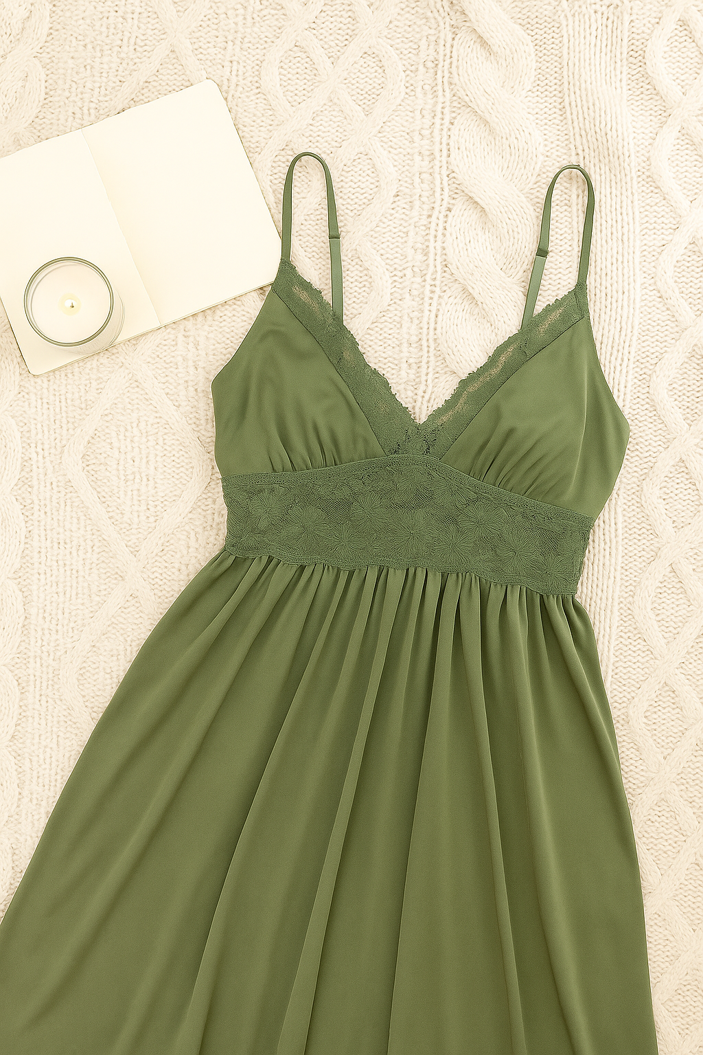 BABYDOLL-Green with Adjustable Cups
