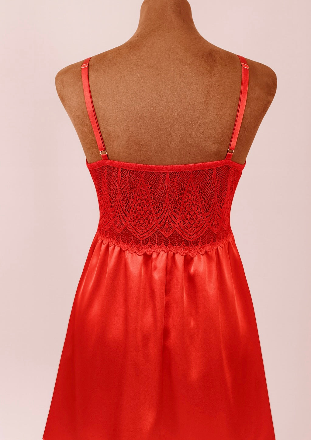 BABYDOLL- Red with Adjustable Cups