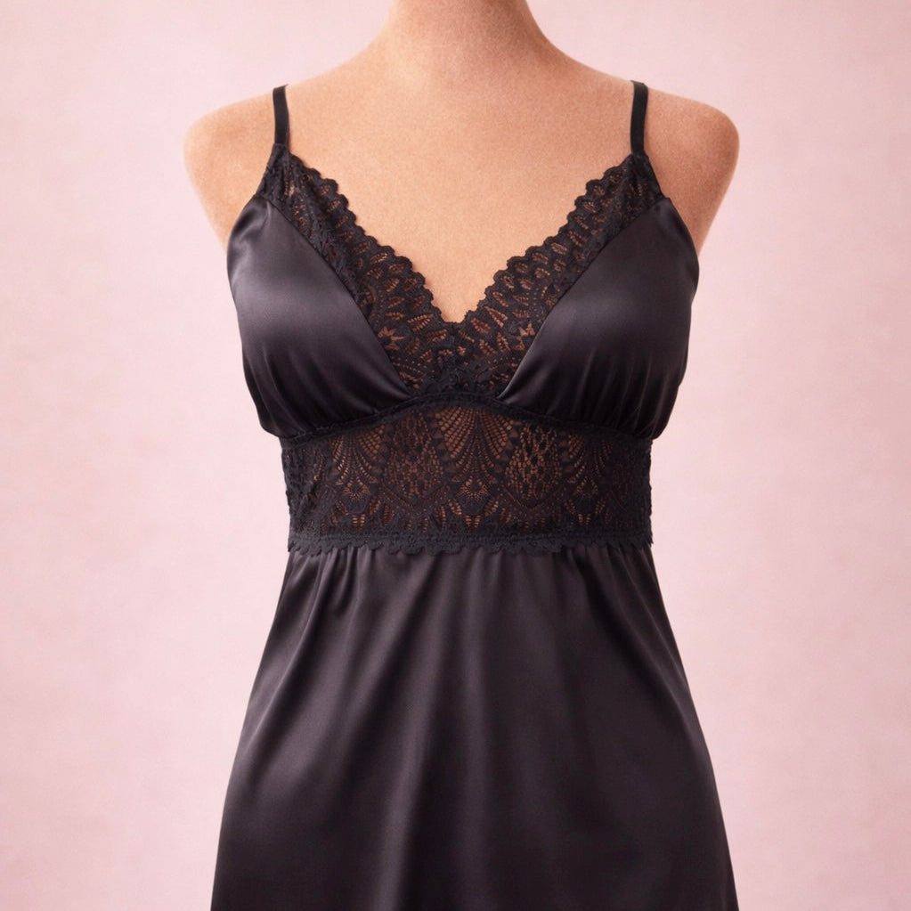BABYDOLL-Black with Adjustable Cups - Modest Babydoll