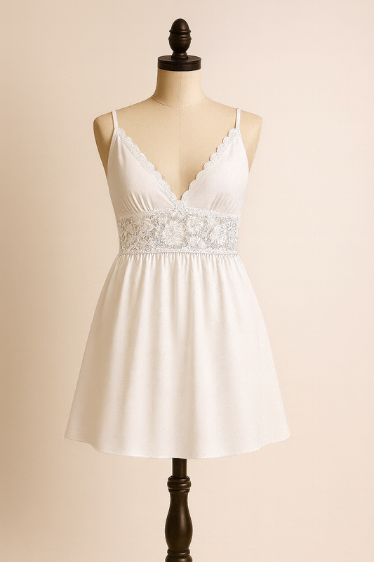 PRESALE- Babydoll White with Adjustable Cups