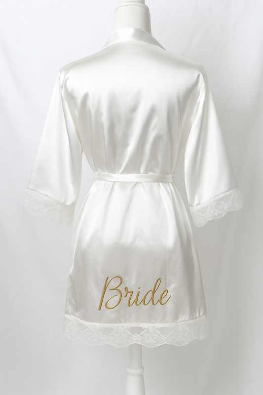 Satin Robe-white